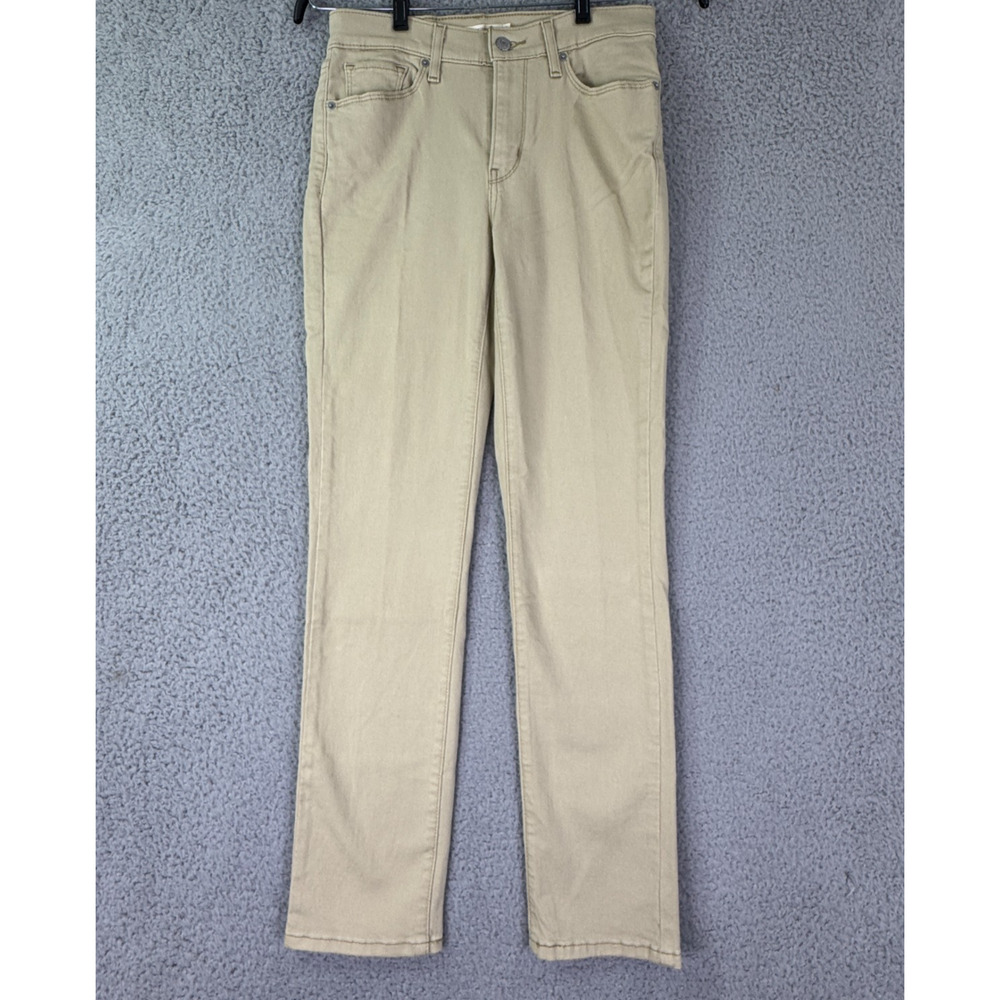 Levis Straight Leg Jeans Womens 4 Beige Khaki Stretch NWT
